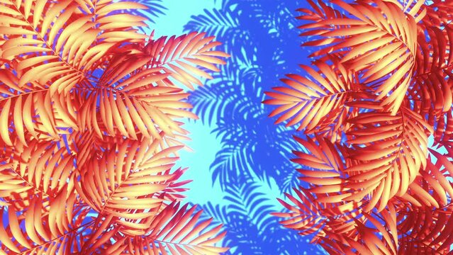 Abstract Palm Colorful Background (Loop)