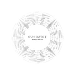 Vintage Sunburst, Black and White Sun Vector Icon, Bursting Sun Rays, Star Pictograph, Speed Lines