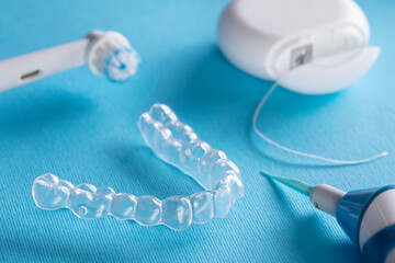 dental hygiene, orthodontic treatment, occlusal splint - 558721352