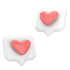 Love icon. Heart icon. 3D illustration.