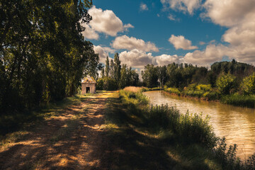Landscape of the Canal de Castilla in Palencia