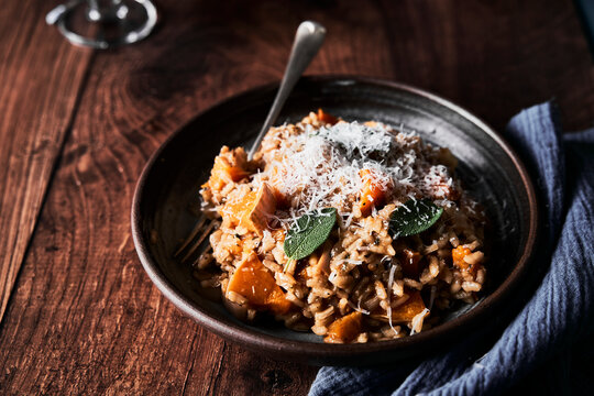 Butternut Squash and Sage Risotto with Wine and Parmesan