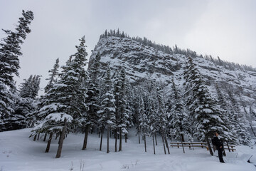 Banff National Park Cliffs, Winter Peaks