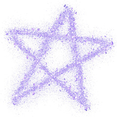 Purple glitter hand-drawn star