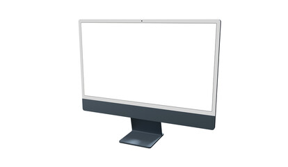 computer monitor with white blank screen