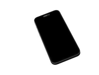 3d smartphone with blank screen isolated