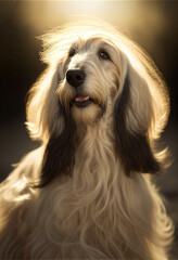 Afghan Hound - Cute Dog, Generative AI
