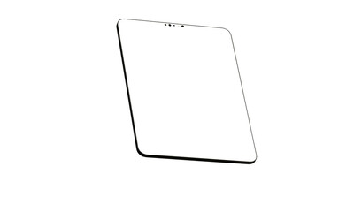 Modern black tablet computer isolated on white background. Tablet pc