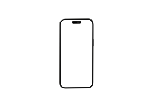 3d smartphone with blank screen isolated