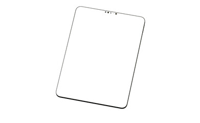 Modern black tablet computer isolated on white background. Tablet pc