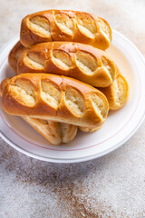 french milk buns fresh bakery fresh healthy meal food snack on the table copy space food background rustic top view