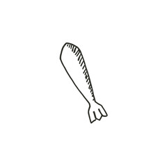 Hand drawn vector illustration bomb isolated white background