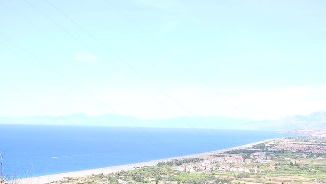 view of the Tyrrhenian Sea in Calabria, southern Italy