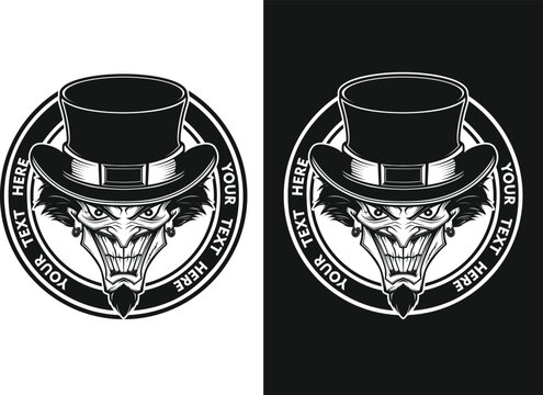 Joker Head Mascot Vector Illustration