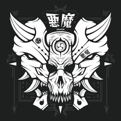 Oni Demon Mask T-shirt Design