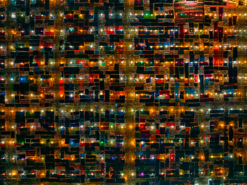 Aerial view of temporary tents for the Third largest Muslims congregation in Barisal, Bangladesh.