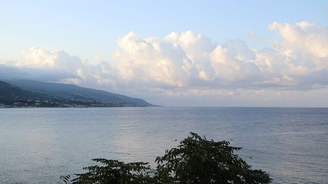 view of the Tyrrhenian Sea in Calabria, southern Italy