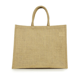 single sackcloth bag with copyspace isolated