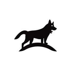 Dog animal vector logo design . icon logo . silhouette logo 