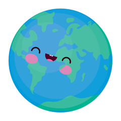 kawaii world illustration