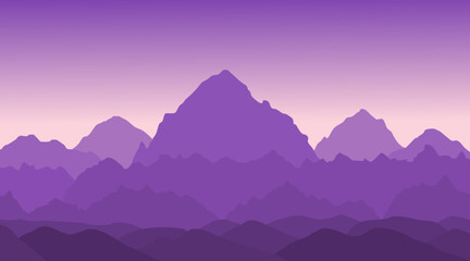 Mountain silhouette landscape vector illustration