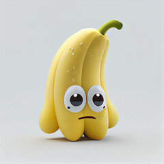 Banana on a white background - Generated by Generative AI