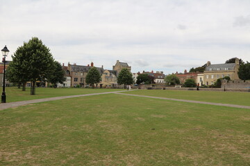 Landscape around Cathedral Church of St Andrew in Wells, England Great Britain