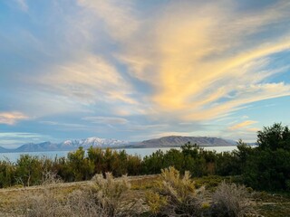 Fototapeta premium Mountains and lake