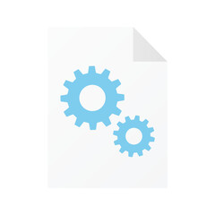 File computer document icon with gears isolated on white background