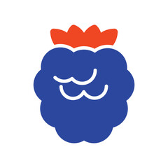 Raspberry, blackberry isolated design vector icon