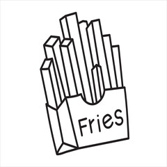 kawai icon food item with coloring page for kids