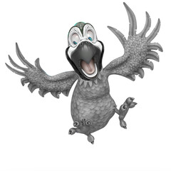 cartoon parrot is scared
