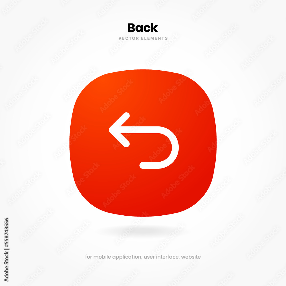 Poster Arrow back icon. Previous direction symbol. Icon arrow symbol. Left symbol. Returning arrow icon. Return icon. Go back sign.