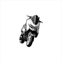 coolest nmax motorbike vector image, scooters 155 cc, motorcycle club, patch, nmax, den Scooter ausschalten, scooter, cool helmet, t-shirt design,  Motorradfahrer, motorrijder, motard