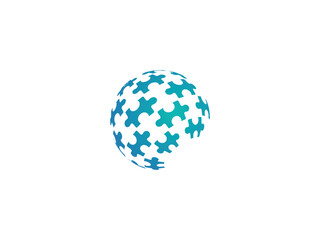 Puzzle Globe Illustrations Global Technology Logo Digital Tech Globe Network Clipart