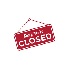 Closed Sign for Store Icon Template	
