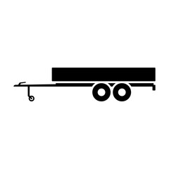 Trailer icon. Black silhouette. Side view. Vector simple flat graphic illustration. Isolated object on a white background. Isolate. © far700