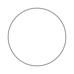 Circles isolated on a white background. Black thin outline graphics. Geometric shape.