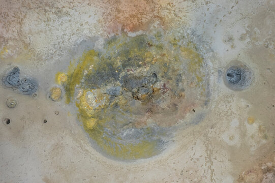 Aerial view of Gunnuhver Hot Springs (Geo Thermal Hot Spring), Grindav&iacute;k, Iceland.