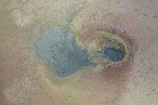 Aerial view of Gunnuhver Hot Springs (Geo Thermal Hot Spring), Grindav&iacute;k, Iceland.