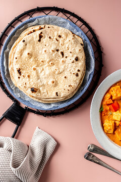 Stack of Indian roti (Chapati)