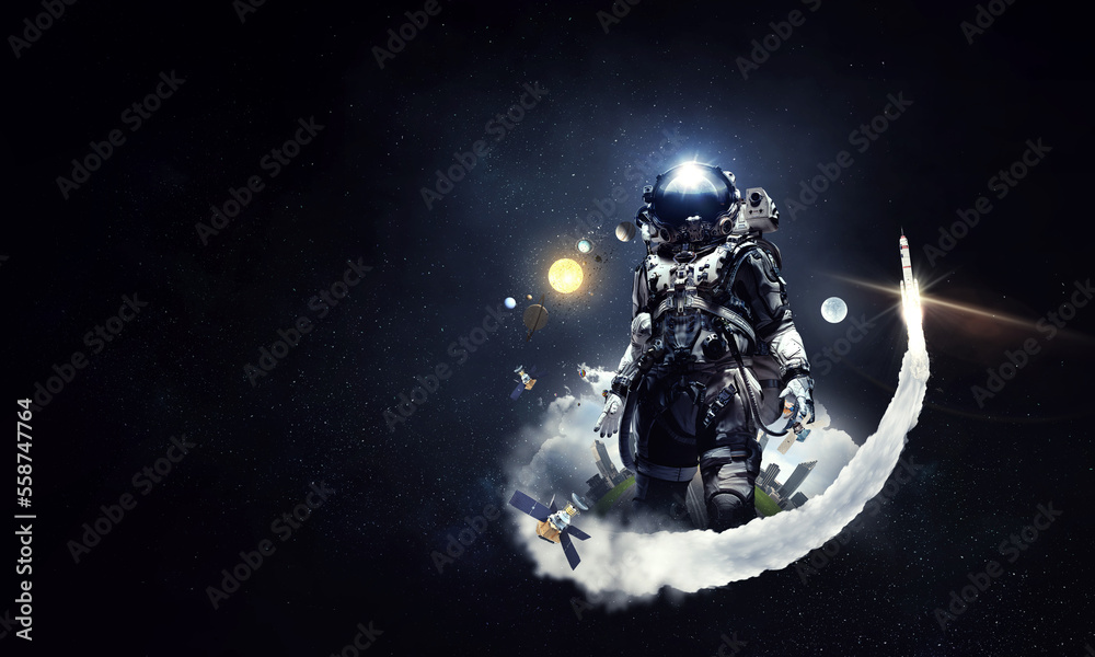 Canvas Prints astronaut walking on an unexplored planet