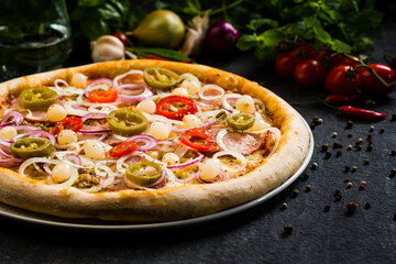 Pizza with jalapenos