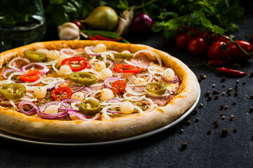 Hand made spicy pizza