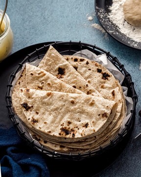 Stack of Indian roti (Chapati)