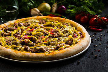 Beef pizza