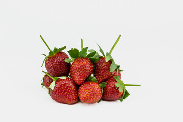 Close-up strawberry fruit on white background