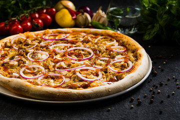 Barbeque chicken pizza