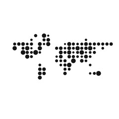 World Silhouette Pixelated pattern map illustration