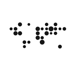 World Silhouette Pixelated pattern map illustration